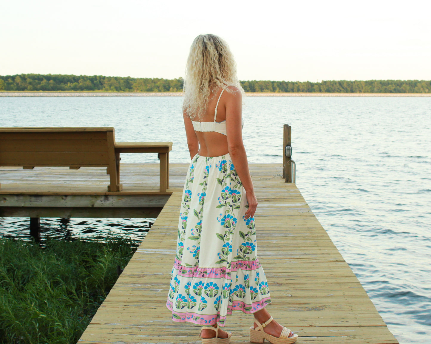 Maise Scalloped Floral Midi Dress