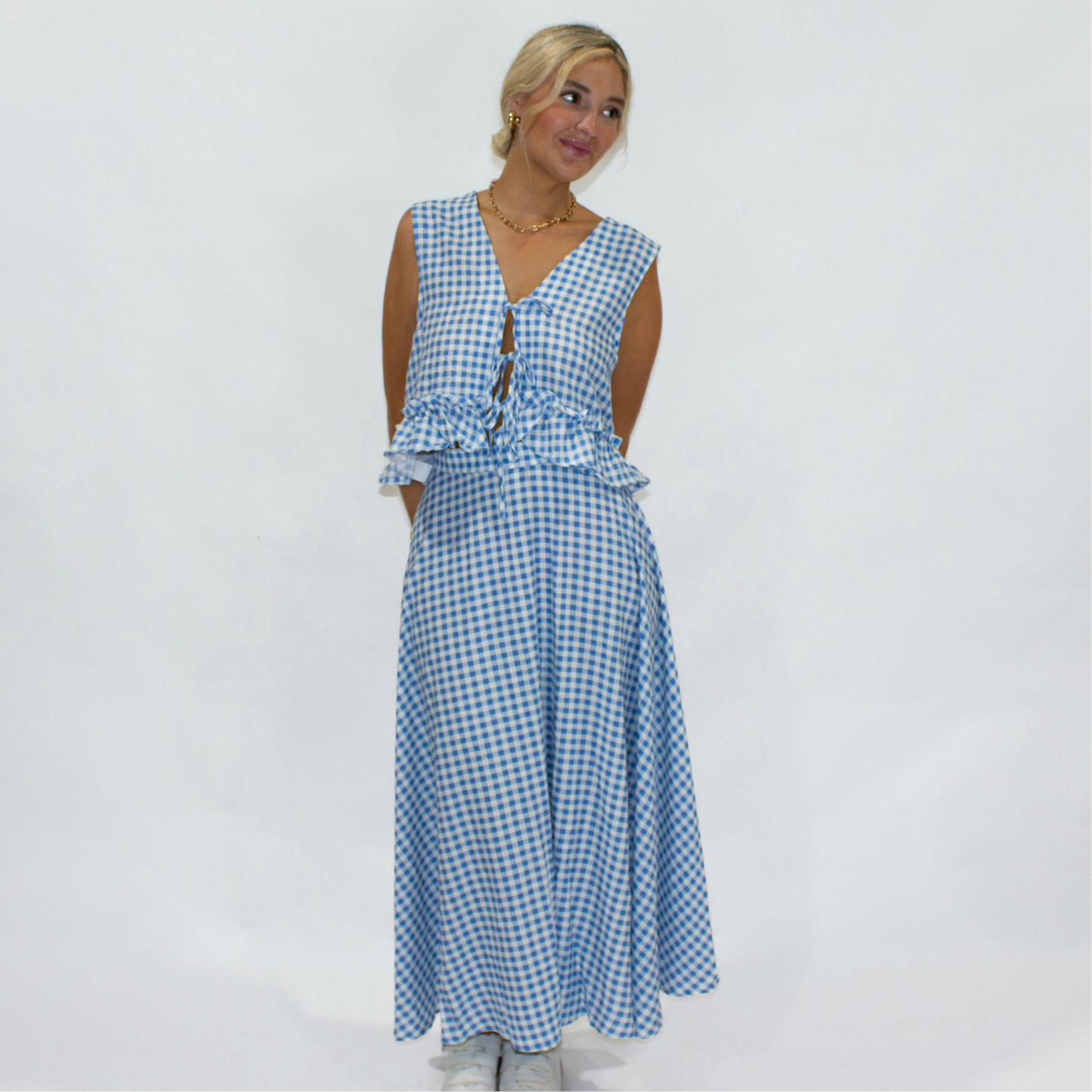 Isabelle Blue Gingham- Top and Skirt