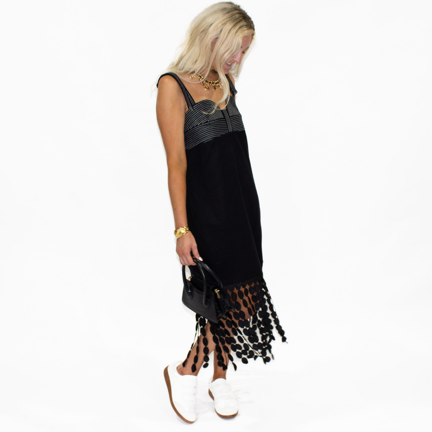 Maren Black Fringe Dress