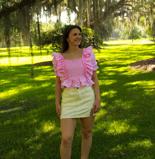 Sofie Pink Gingham Top