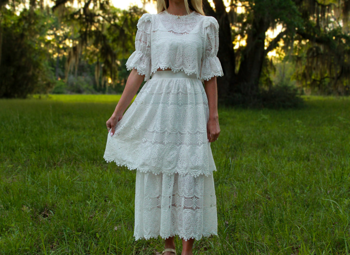 August White Eyelet Set
