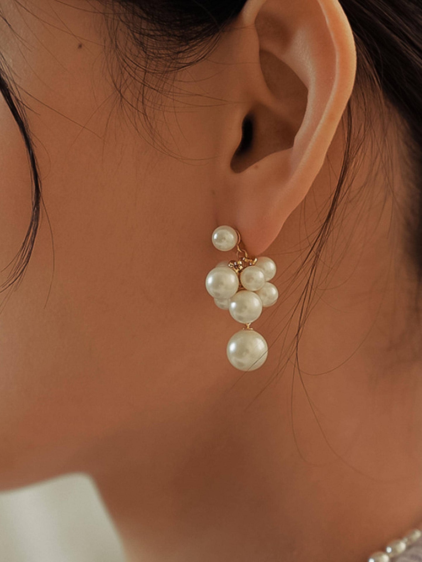 Pearl Drop Cascade Earrings