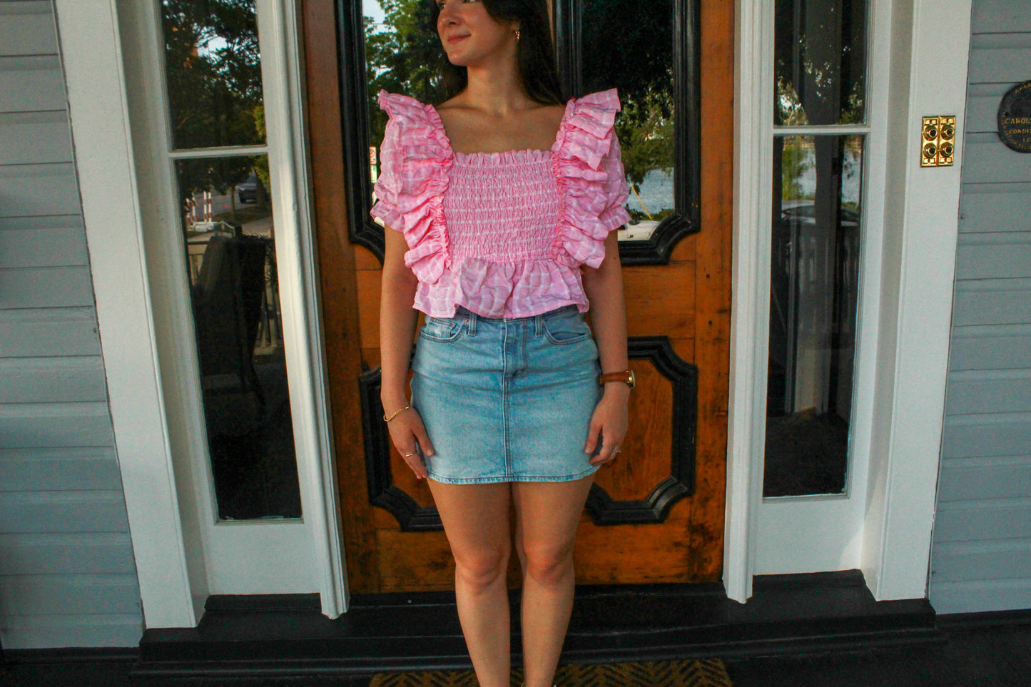 Sofie Pink Gingham Top
