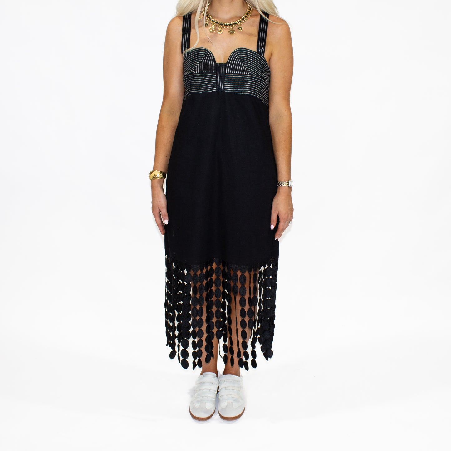 Maren Black Fringe Dress