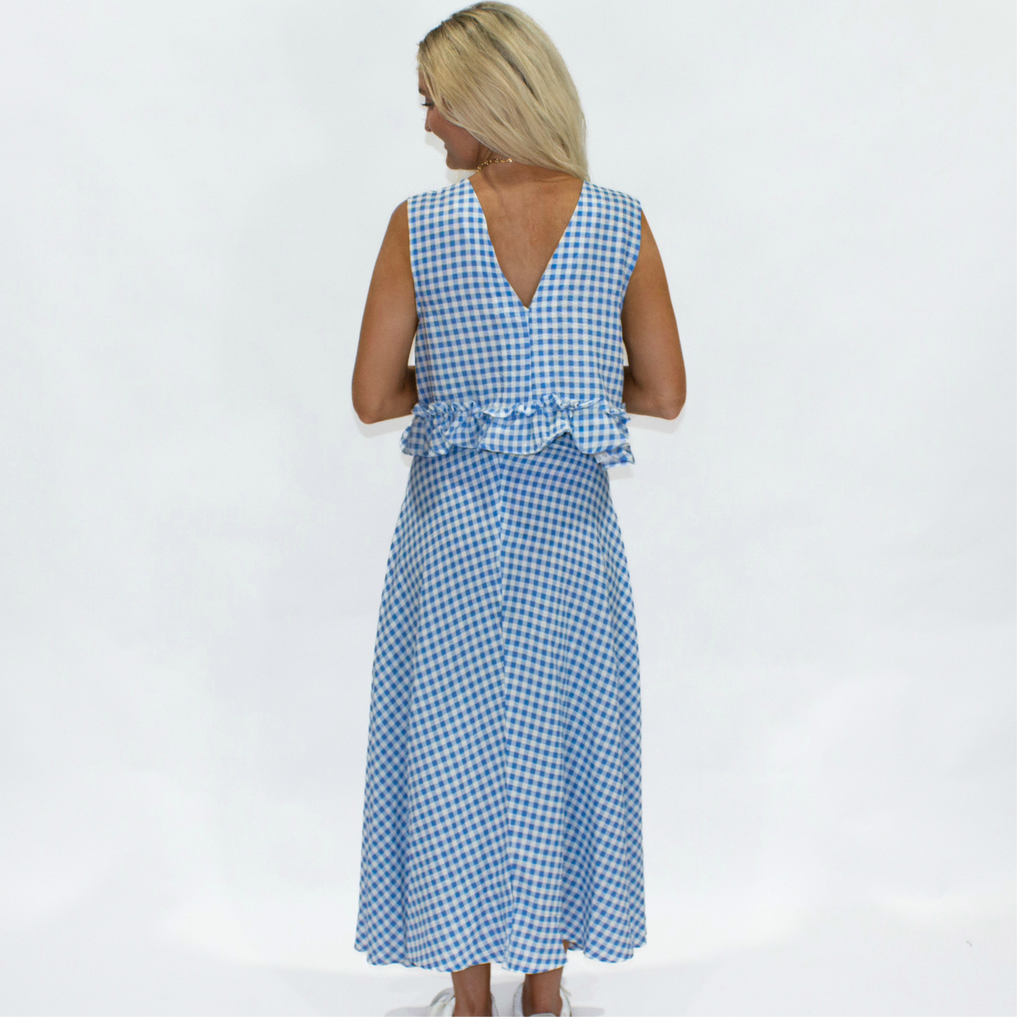 Isabelle Blue Gingham- Top and Skirt