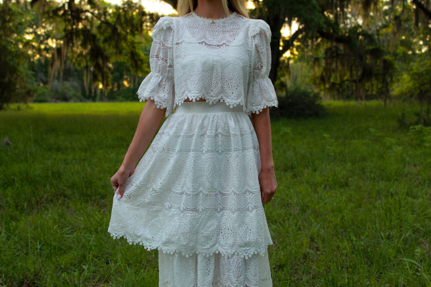 August White Eyelet Set