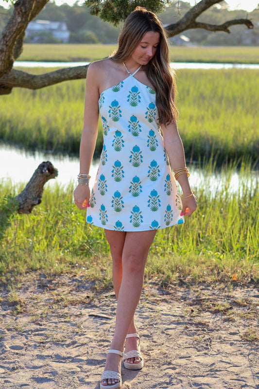 Carolina Floral Halter Mini Dress