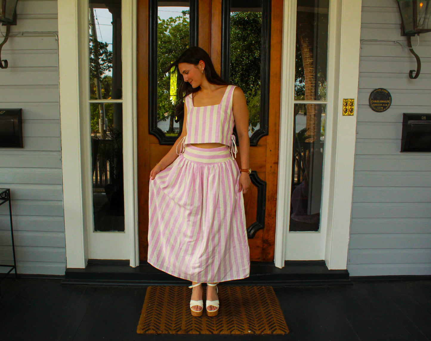 Lainey Pink Stripe Set