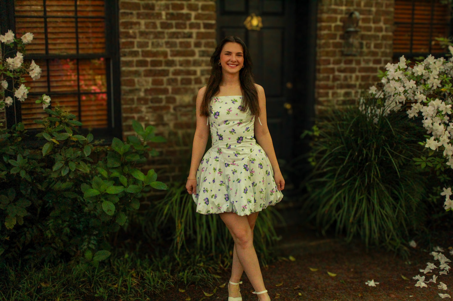 Lily Floral Print Bubble Hem Mini Dress