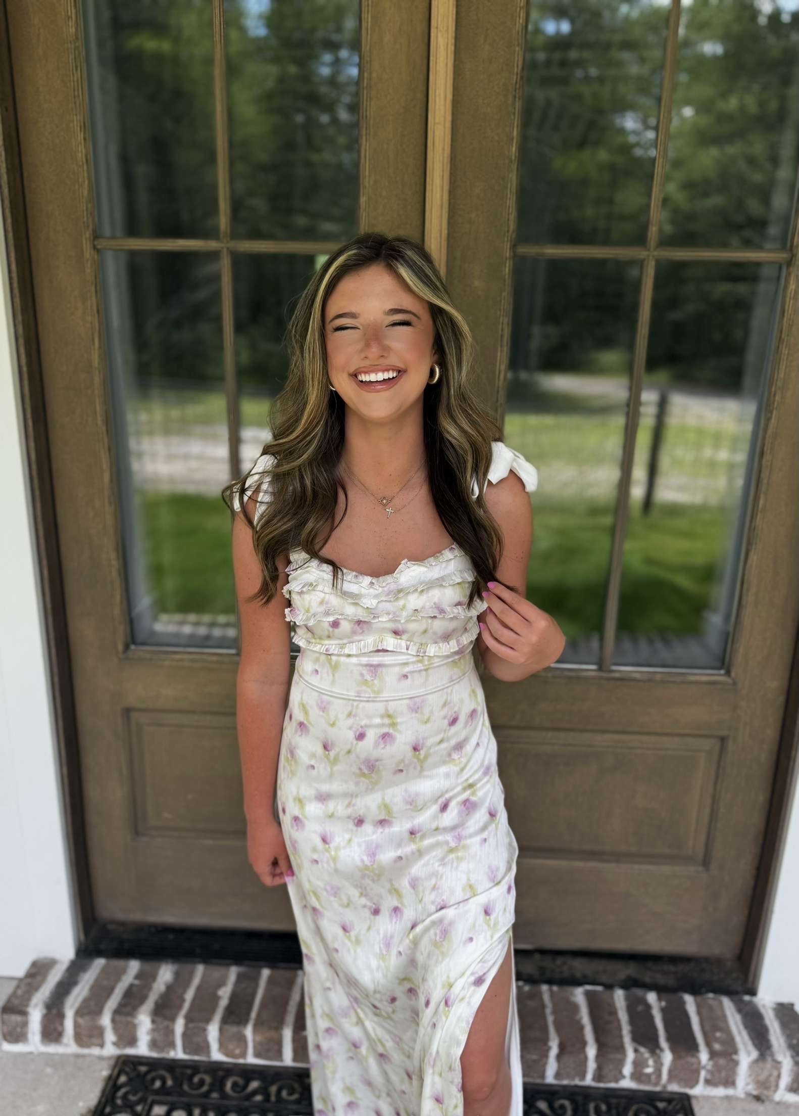 floral midi dress boutique SALE-Floral Print Square Neck Cinched Waist Midi Dress-Burgundy Small