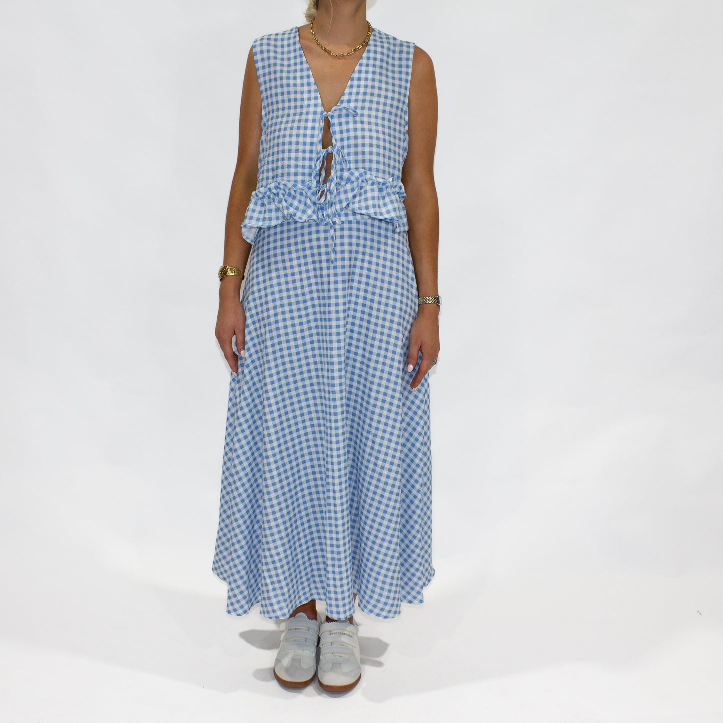 Isabelle Blue Gingham- Top and Skirt
