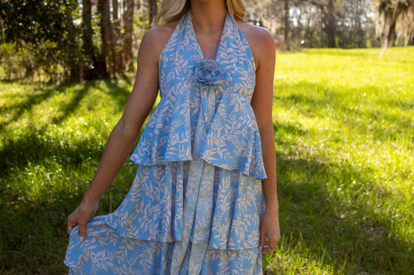 Kai Halter Neck Tiered Maxi Dress