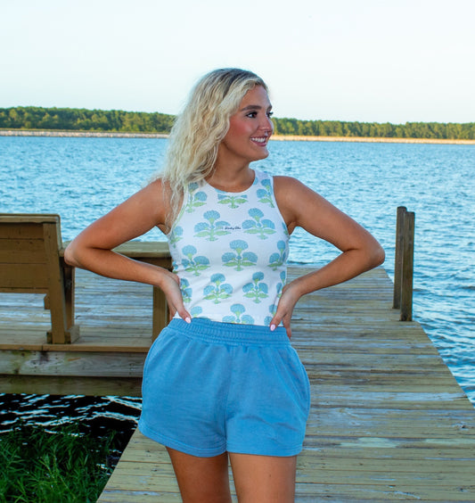 Darling Summer Coastal Blue Tank Top