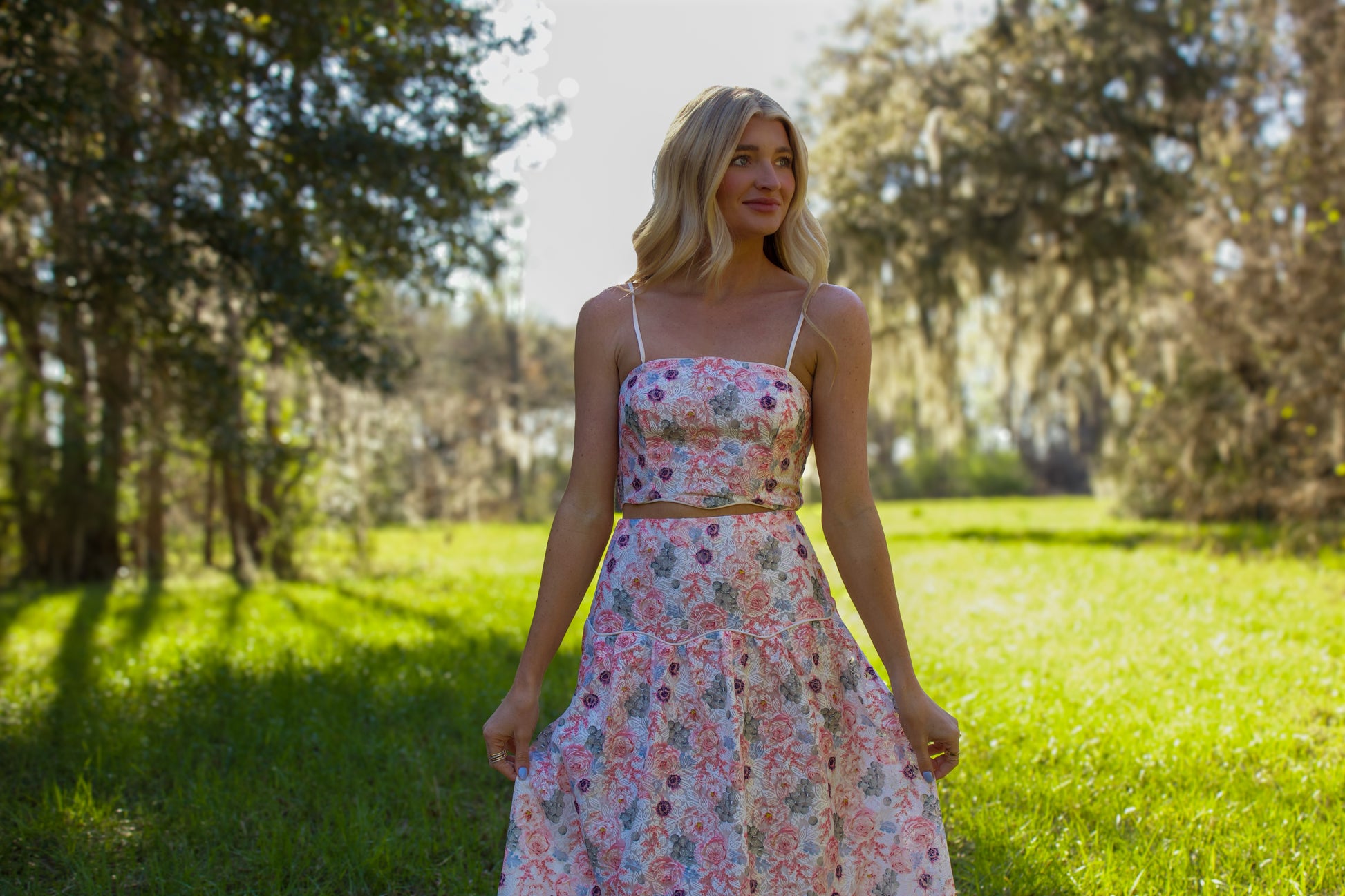 Brooke Two Piece Floral Skirt Set Darling Blue Boutique Brooke Two Piece Floral Skirt Set Darling Blue Boutique