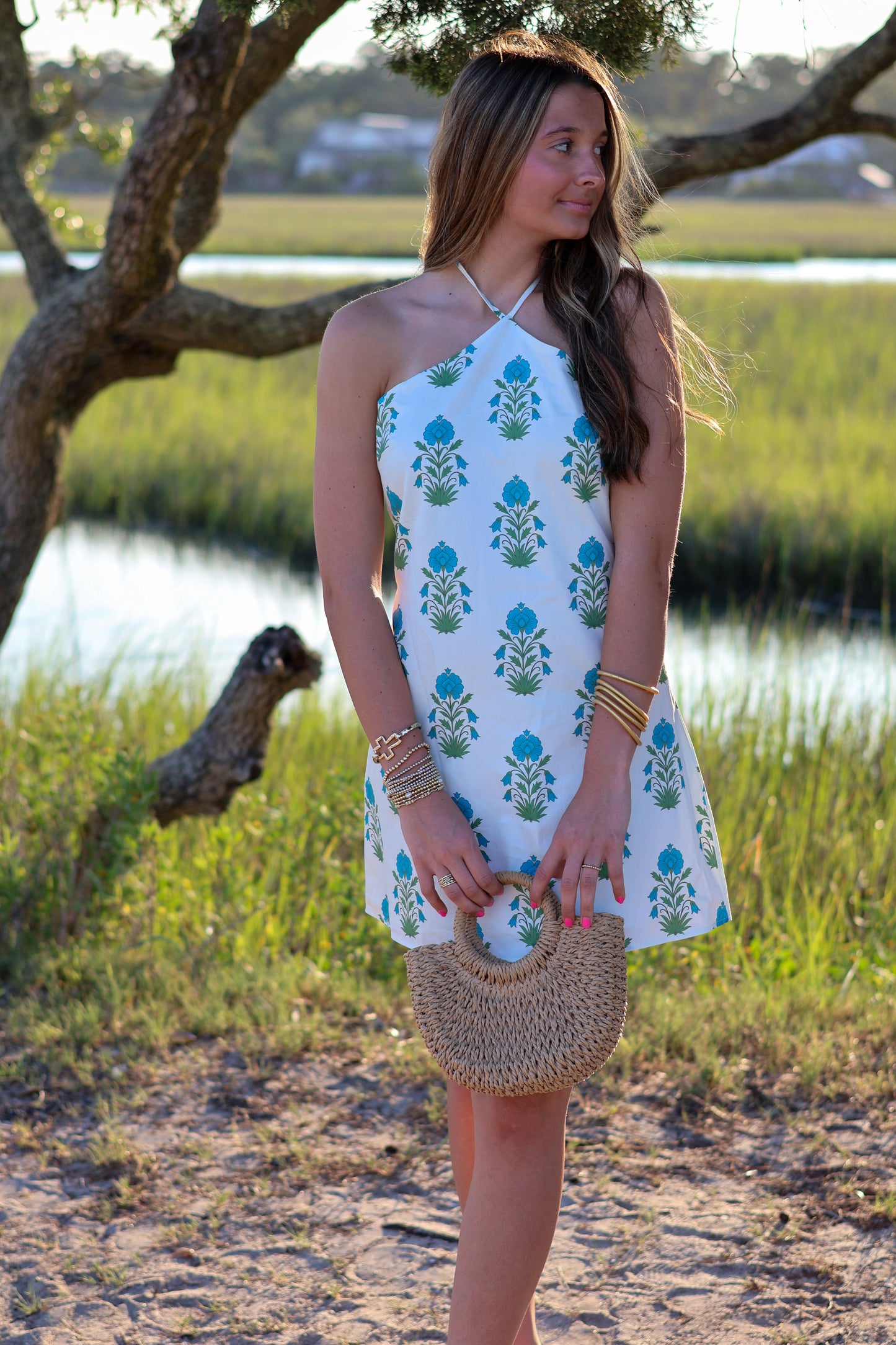 Carolina Floral Halter Mini Dress