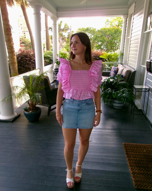 Sofie Pink Gingham Top