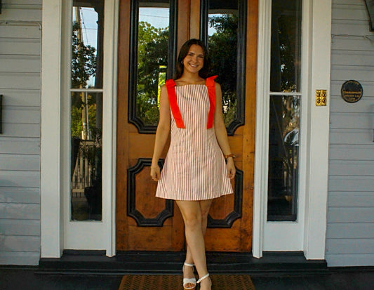 Saylor Striped Bow Mini Dress