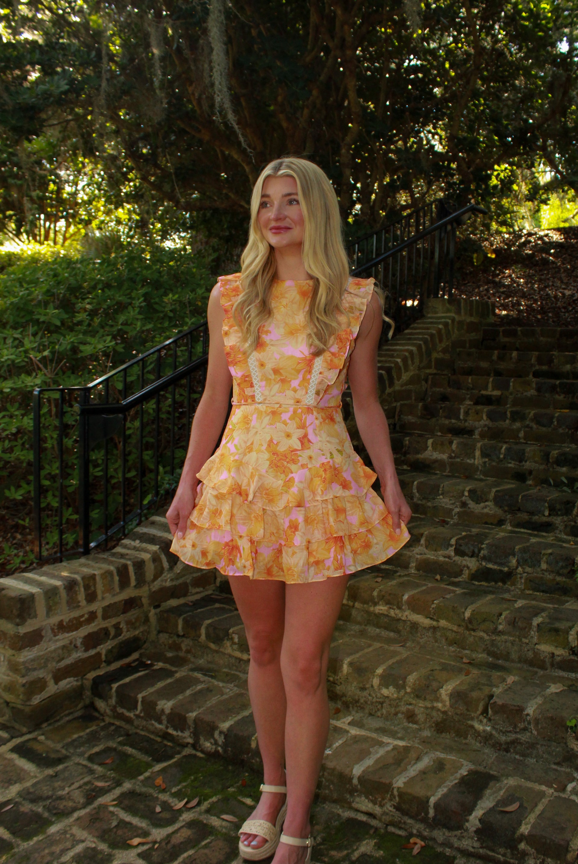 mini dress yellow Run The World Off-Shoulder Floral this mini dress exudes casual elegance Teagan Mini Dress  Yellow