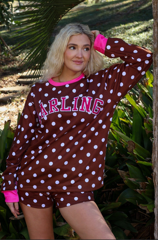 Darling Polka Dot Fleece Lined Sweatshirt