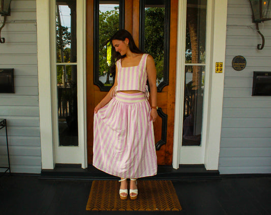 Lainey Pink Stripe Set